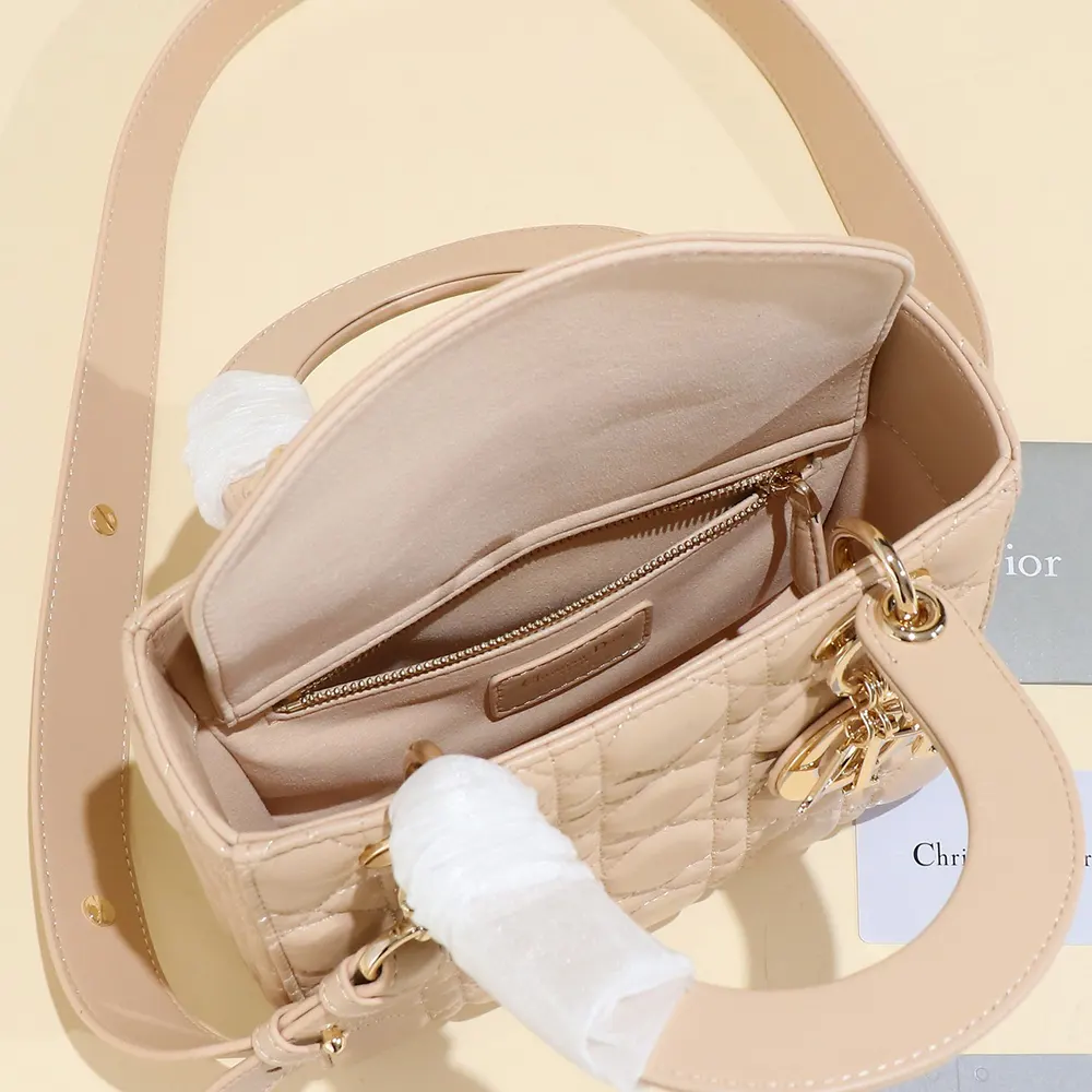 Dior Women Small Lady Dior My ABCDior Bag Sand-Colored Cannage Lambskin - image 10