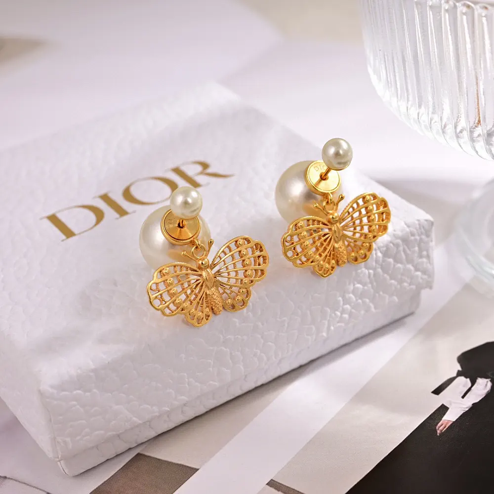 Dior Women Tribales Earrings Gold-Finish Metal and White Resin Pearls - image 5