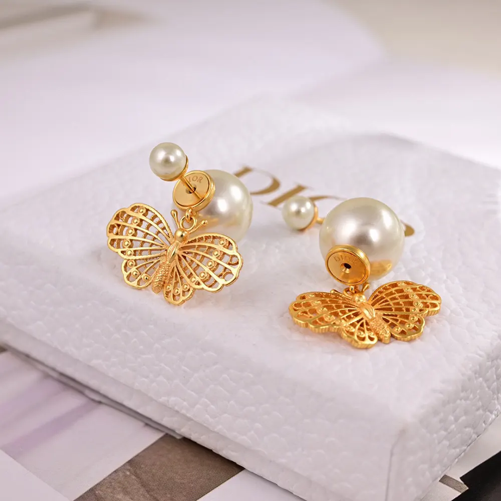 Dior Women Tribales Earrings Gold-Finish Metal and White Resin Pearls - image 4