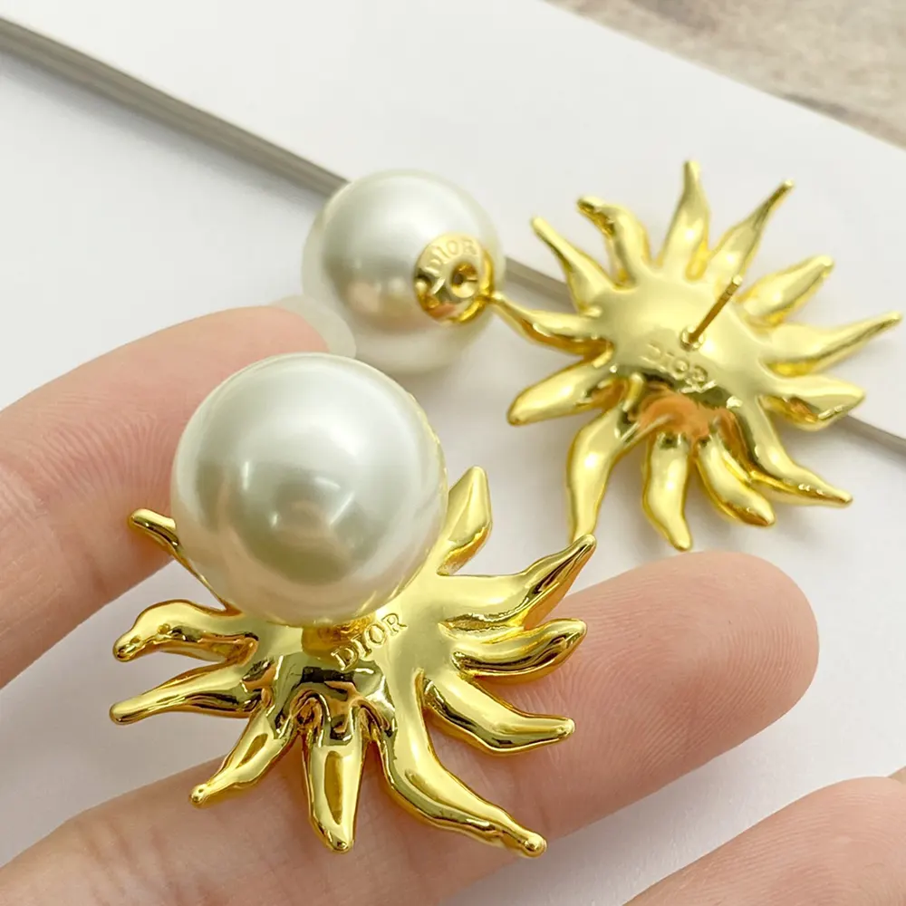 Dior Women Tribales Earrings Gold-Finish Metal and White Resin Pearls - image 8