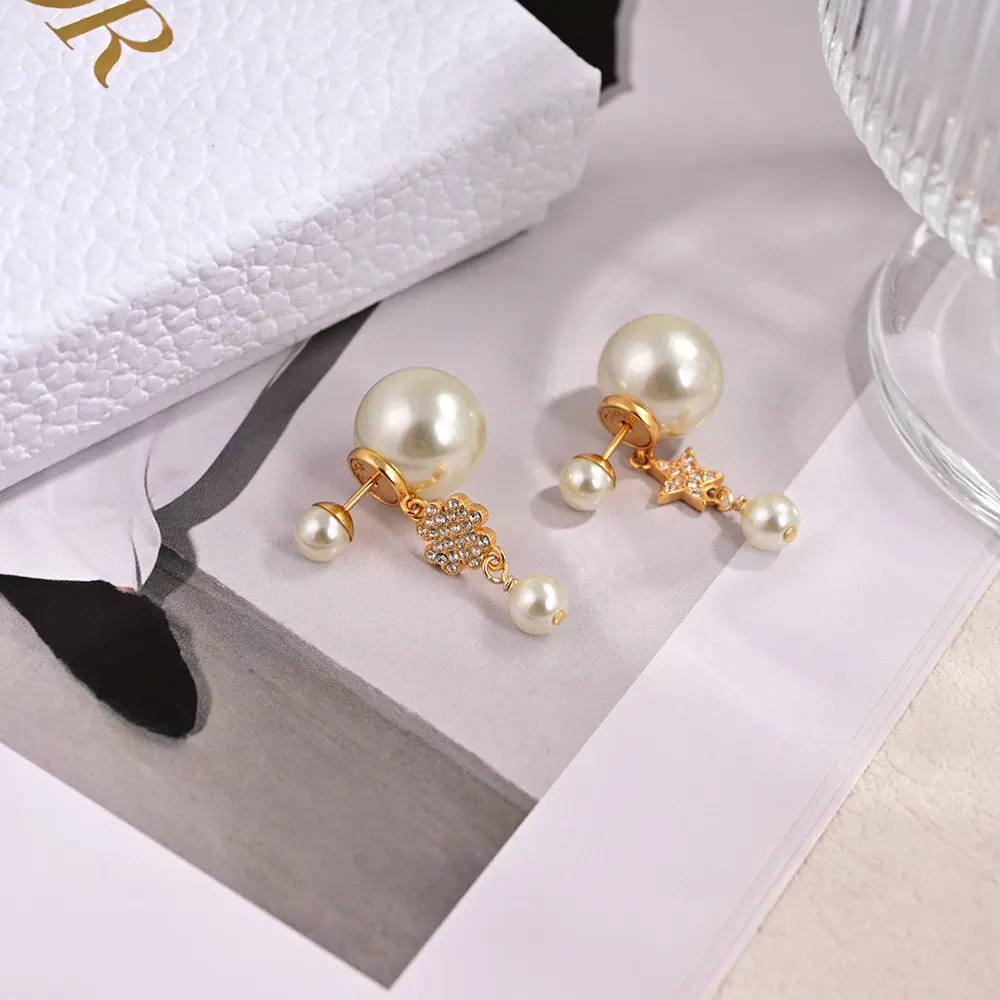Dior Women Tribales Earrings Gold-Finish Metal with White Resin Pearls - image 6