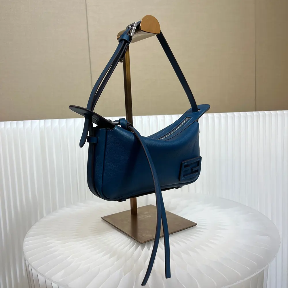 Fendi Unisex Simply Fendi Mini Blue Leather Mini-bag - image 4