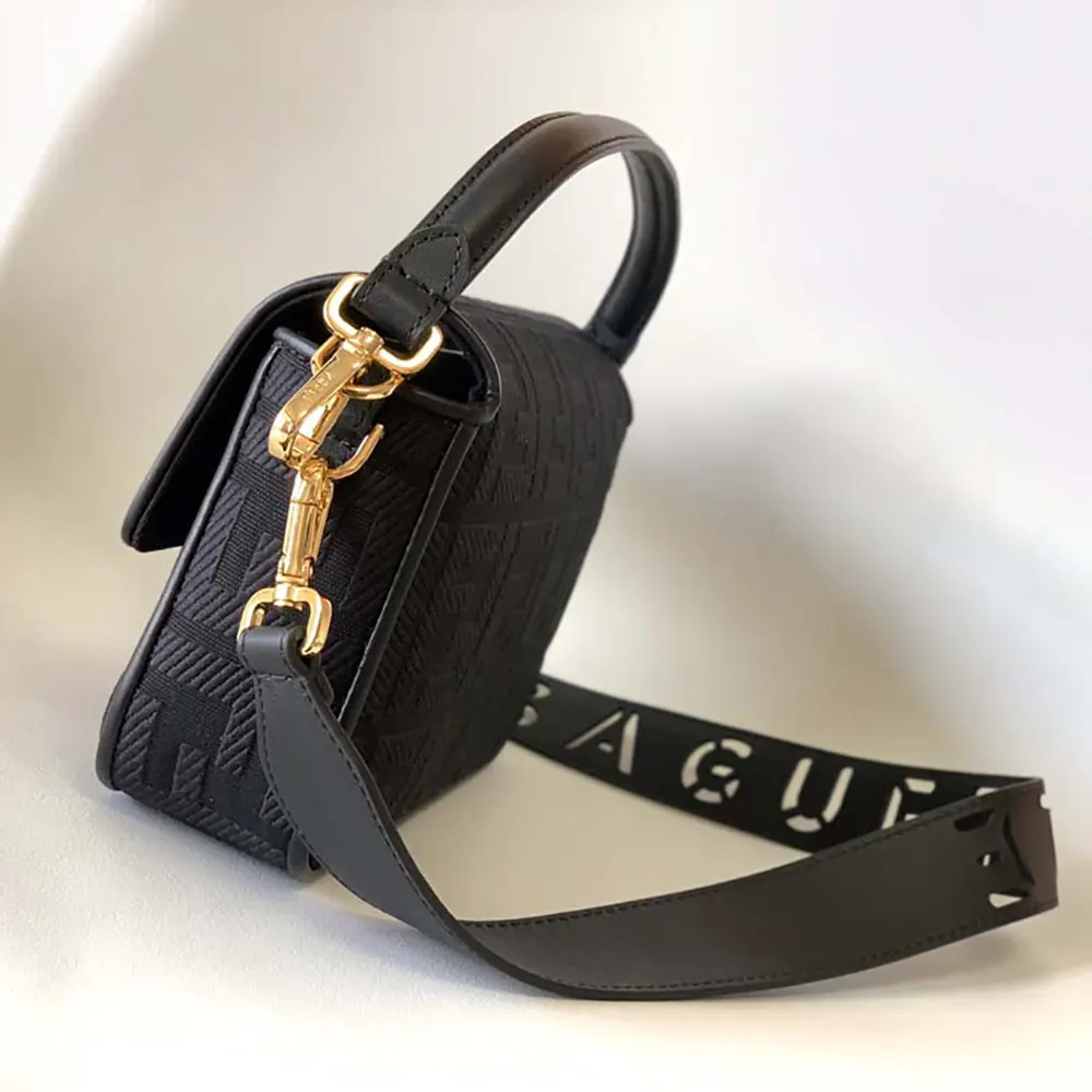 Fendi Women Baguette Black Denim Bag with FF Embroidery - image 5