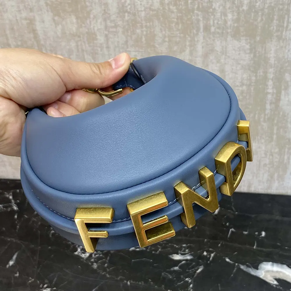 Fendi Women Fendigraphy Mini Blue Leather Mini-bag - image 6