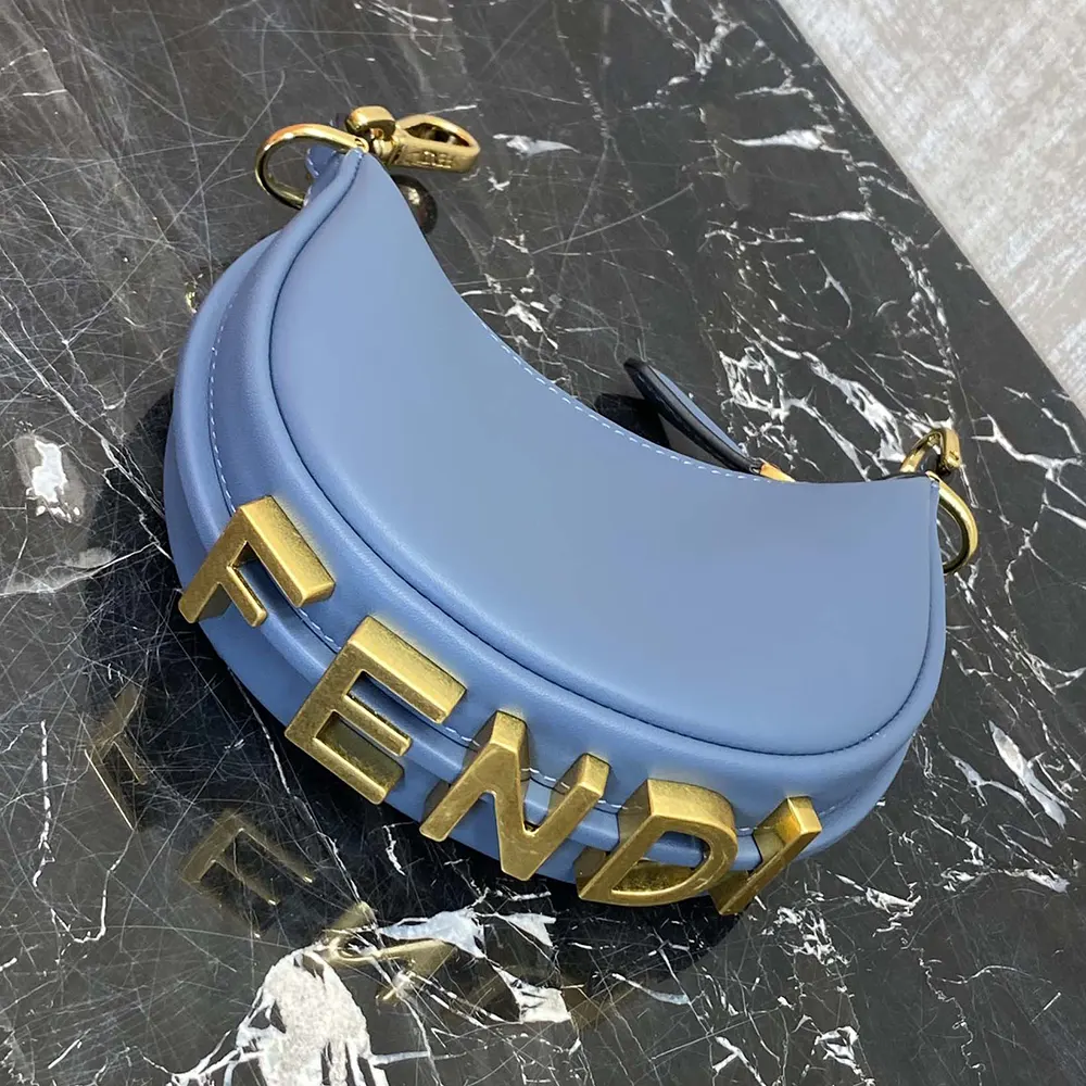 Fendi Women Fendigraphy Mini Blue Leather Mini-bag - image 5