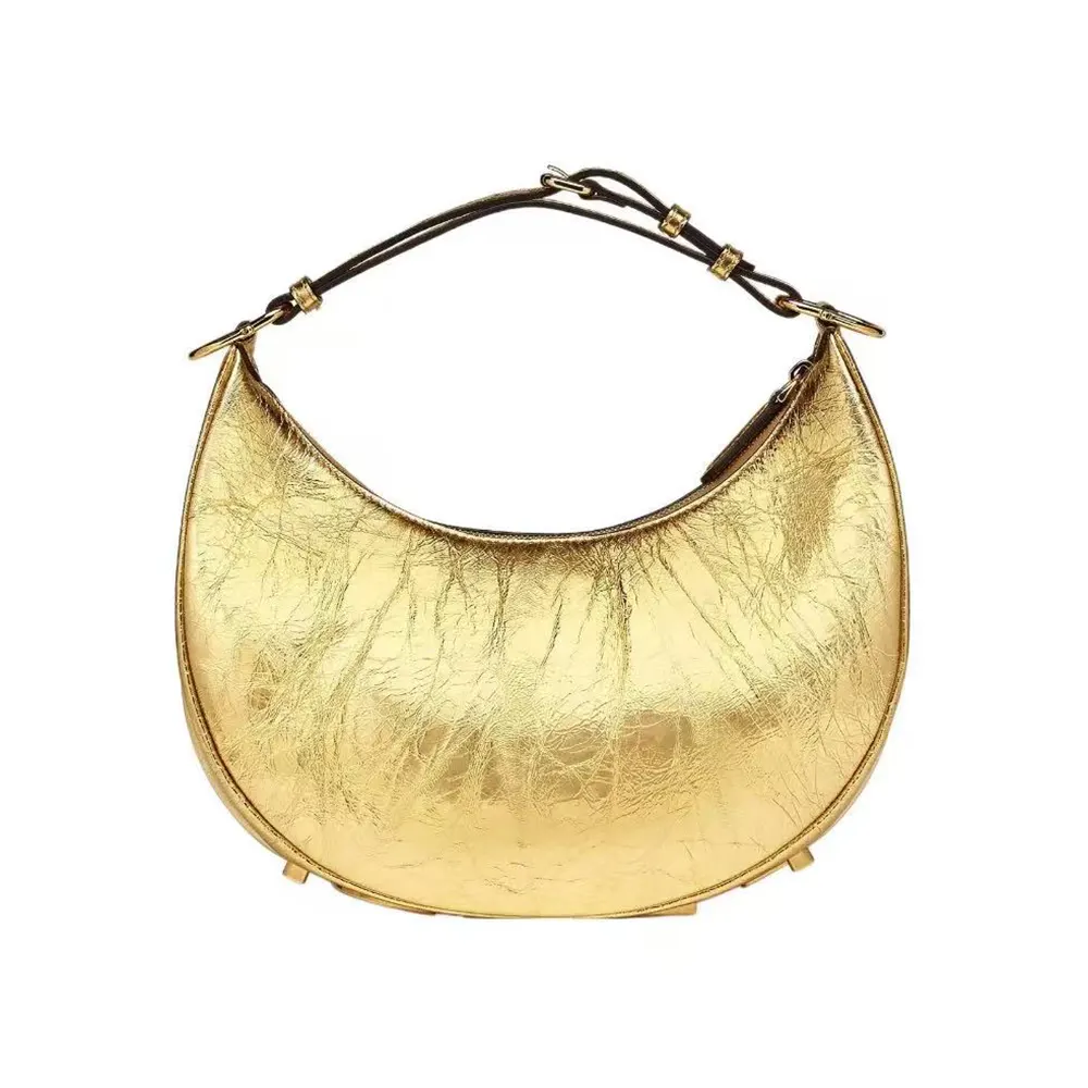 Fendi Women Fendigraphy Mini Gold Leather Mini-bag