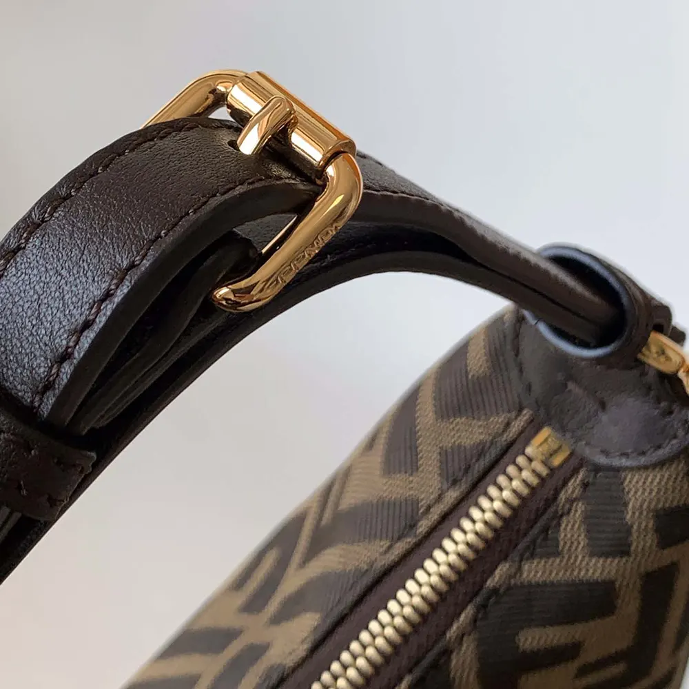 Fendi Women Fendigraphy Small Brown FF Jacquard Fabric Bag - image 6