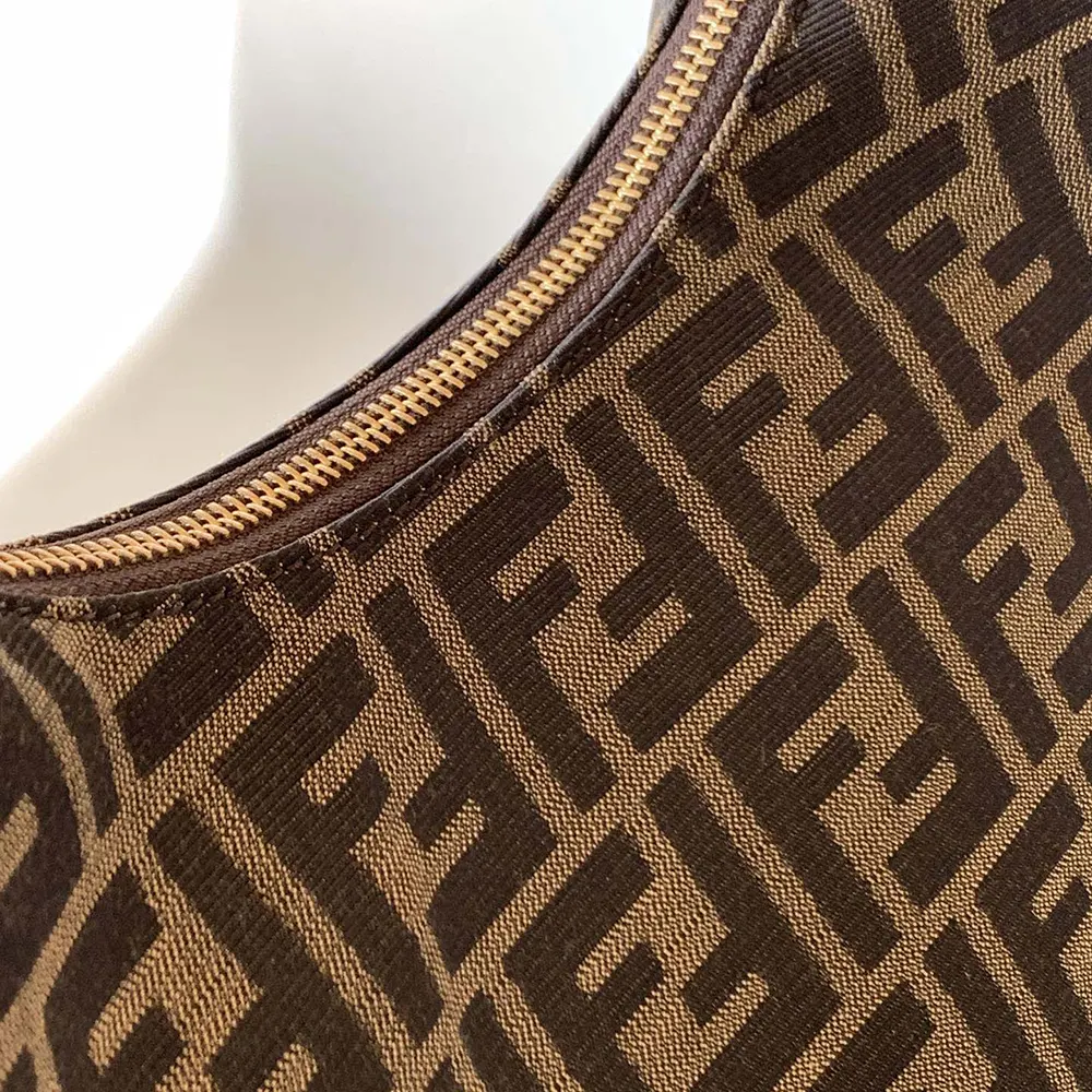 Fendi Women Fendigraphy Small Brown FF Jacquard Fabric Bag - image 5