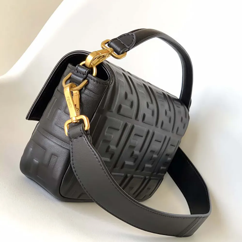 Fendi Women Medium Baguette Black Leather Bag - image 4
