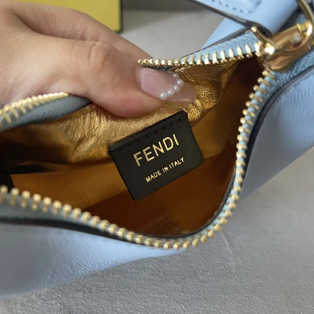 Fendi Women Nano Fendigraphy Blue Leather Charm - image 9