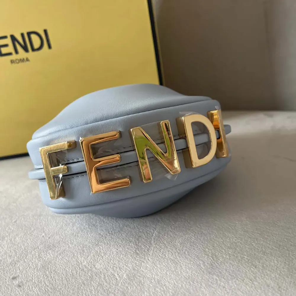 Fendi Women Nano Fendigraphy Blue Leather Charm - image 6