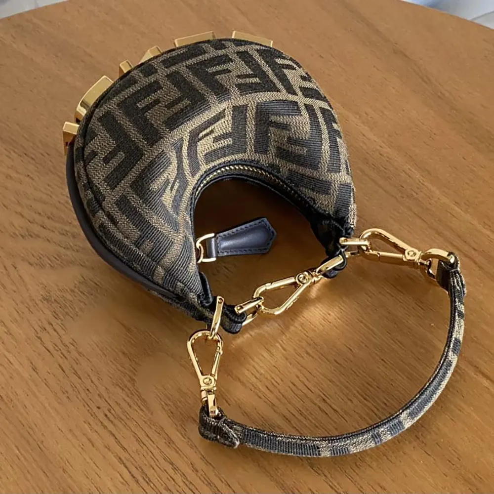 Fendi Women Nano Fendigraphy Brown Fabric Charm - image 5