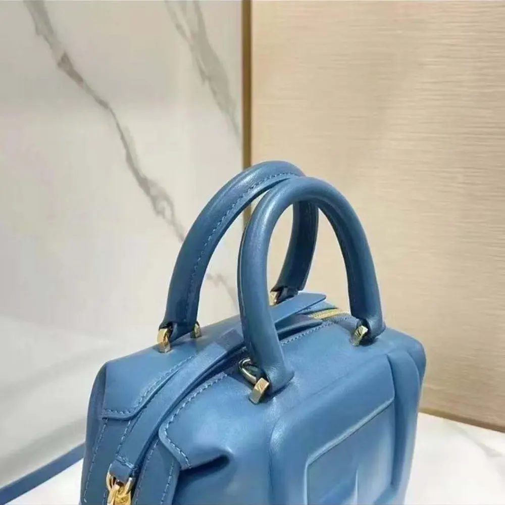 Fendi Women Nappa FF Mini Cube Bag-Blue - image 6