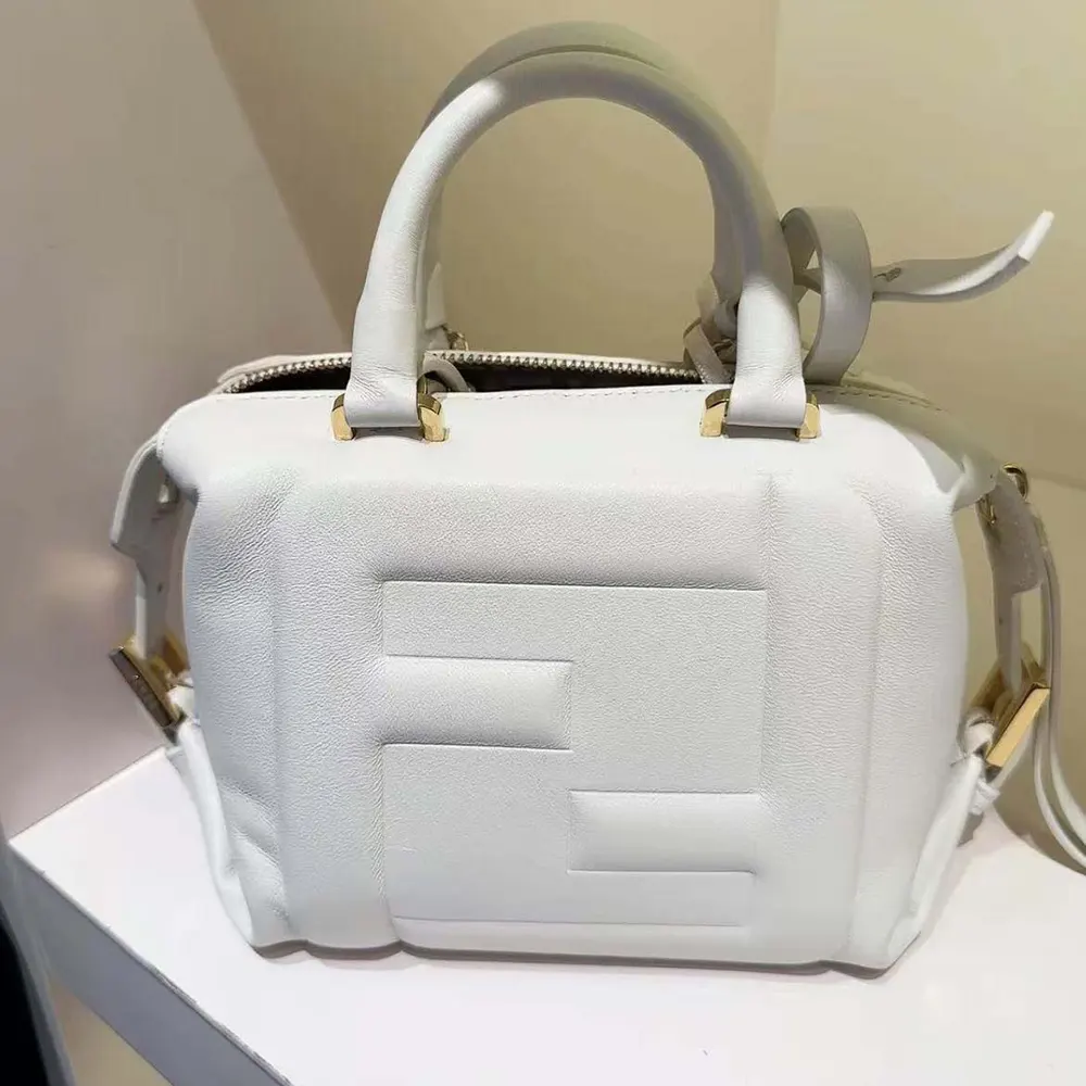 Fendi Women Nappa FF Mini Cube Bag-White - image 4