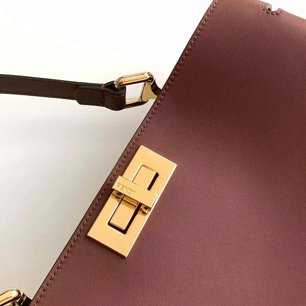 Fendi Women Peekaboo Soft Large Dark Brown Leather Bag - image 7