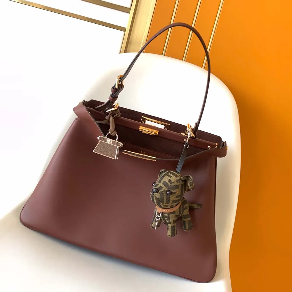 Fendi Women Peekaboo Soft Large Dark Brown Leather Bag - image 4