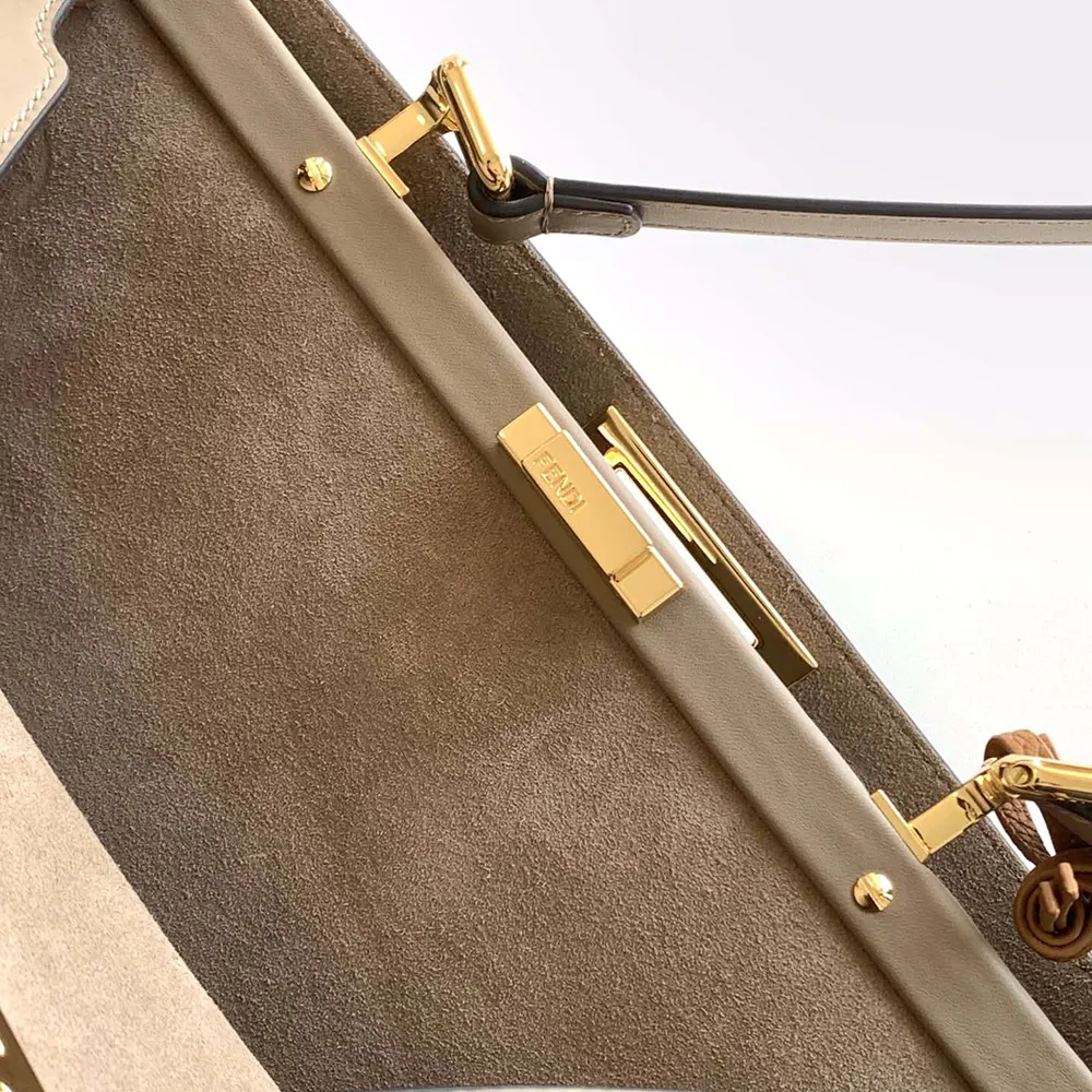 Fendi Women Peekaboo Soft Large Dove gray Leather Bag - image 9