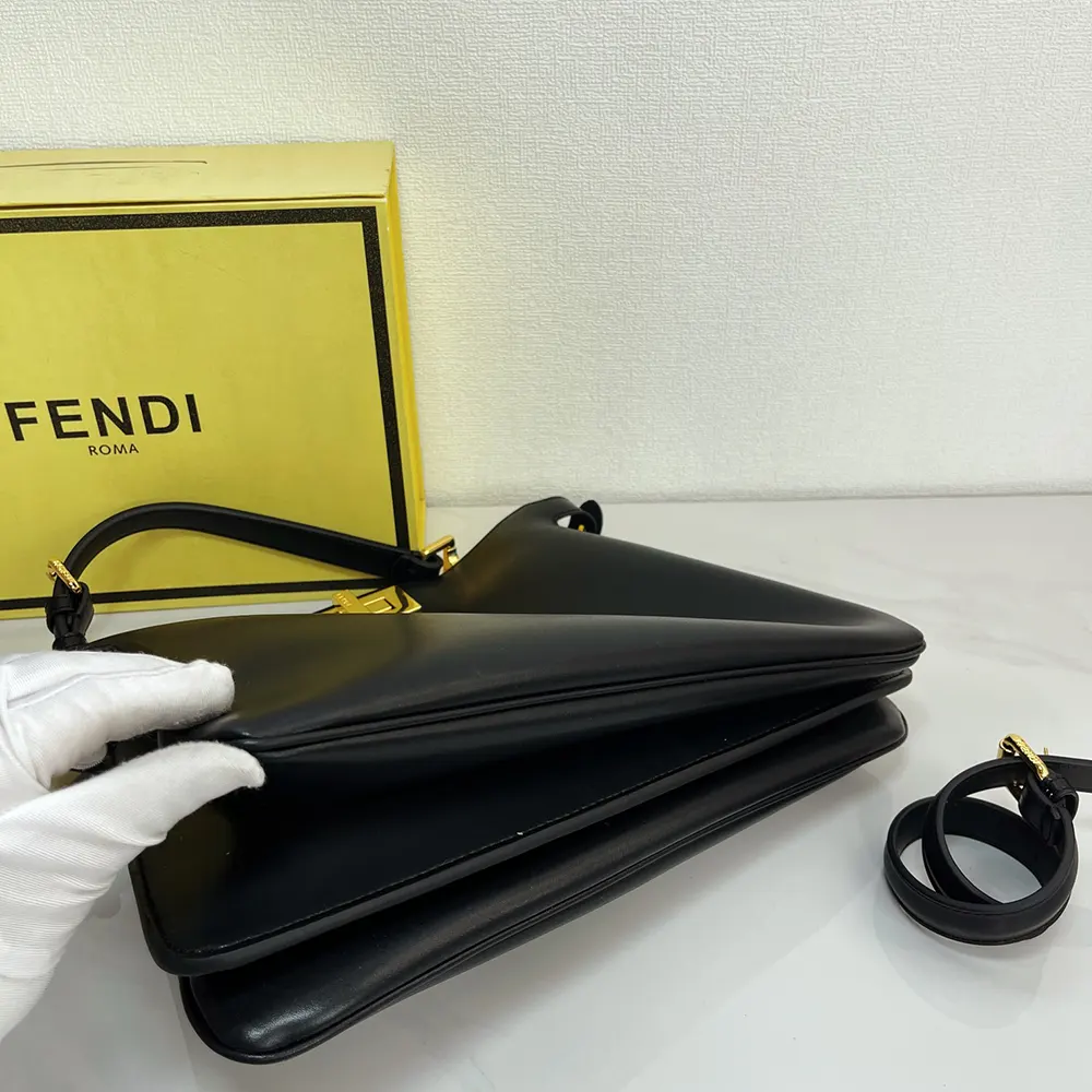 Fendi Women Peekaboo Soft Medium Black Leather Bag - image 9