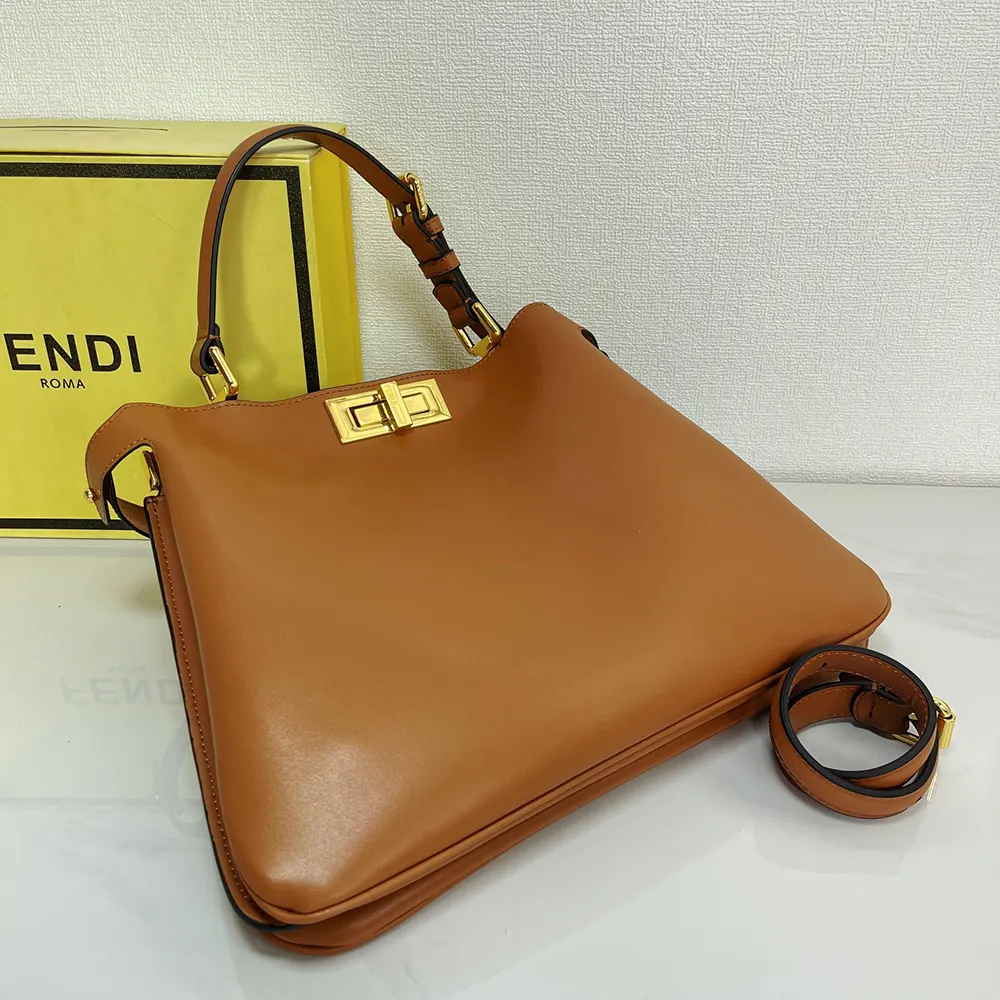 Fendi Women Peekaboo Soft Medium Cappuccino-colored Leather Bag - image 5