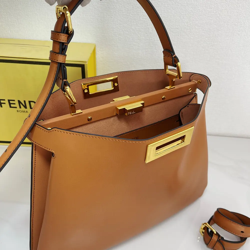 Fendi Women Peekaboo Soft Medium Cappuccino-colored Leather Bag - image 6