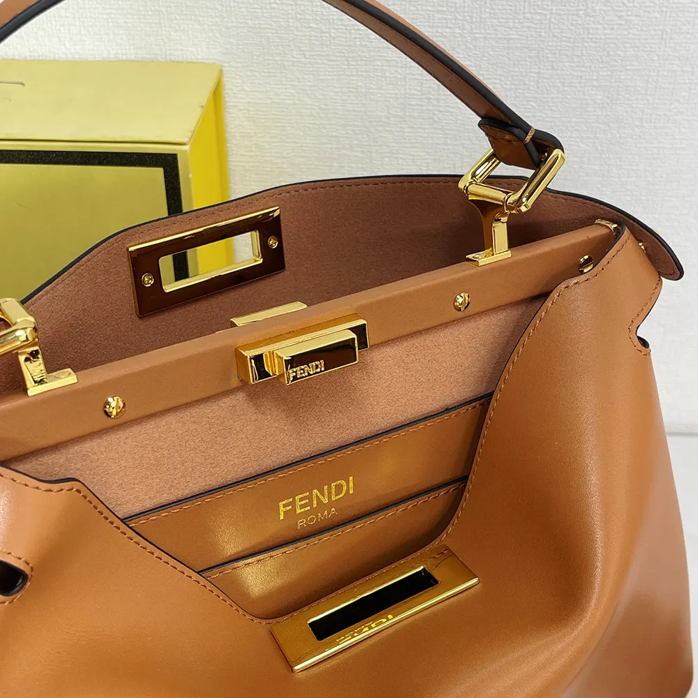 Fendi Women Peekaboo Soft Medium Cappuccino-colored Leather Bag - image 10