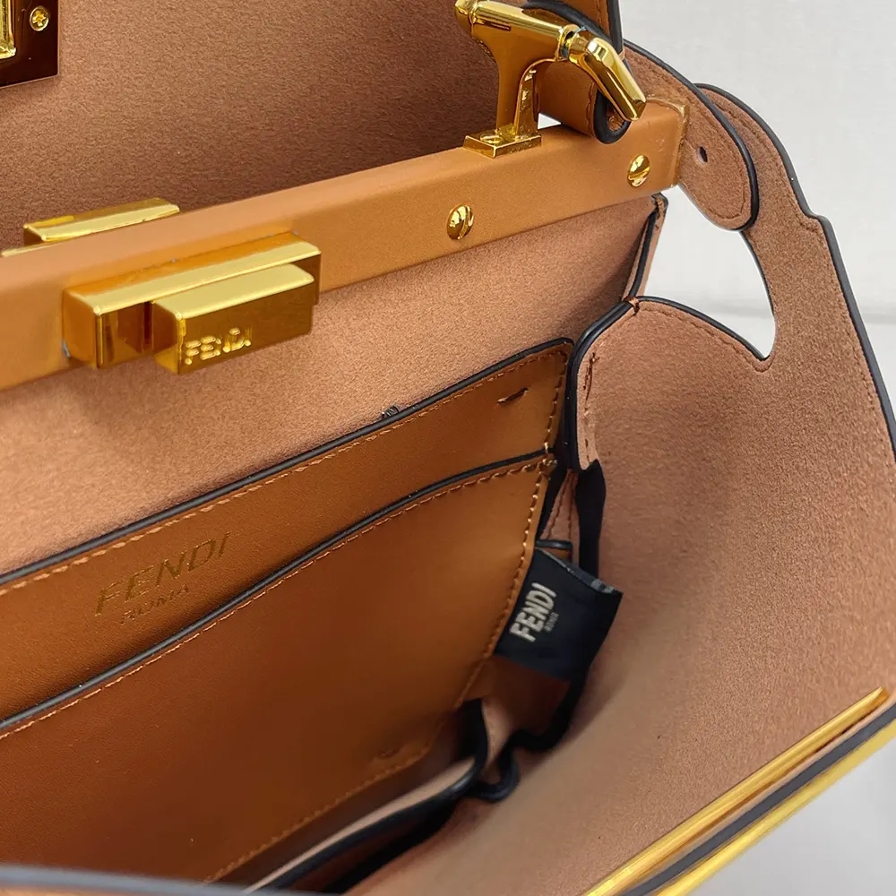 Fendi Women Peekaboo Soft Medium Cappuccino-colored Leather Bag - image 9