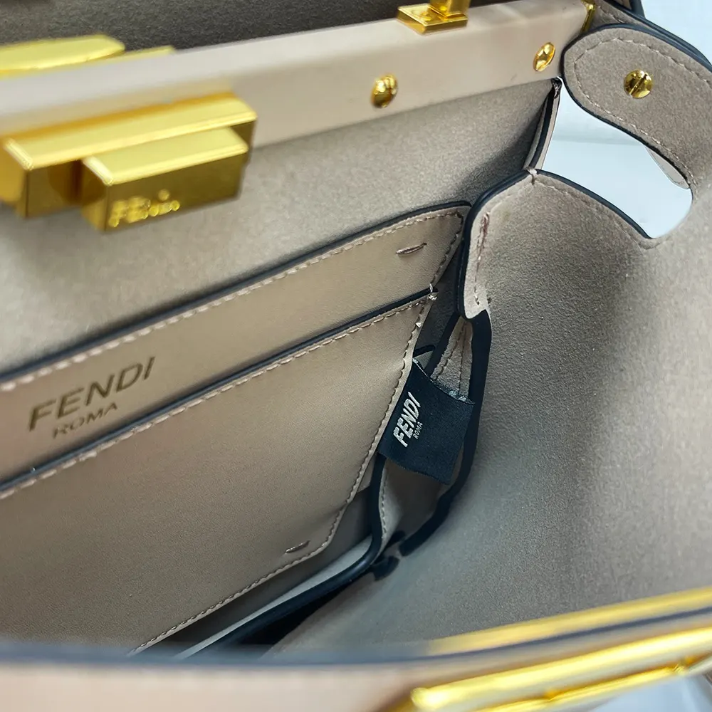 Fendi Women Peekaboo Soft Medium Dove Gray Leather Bag - image 8