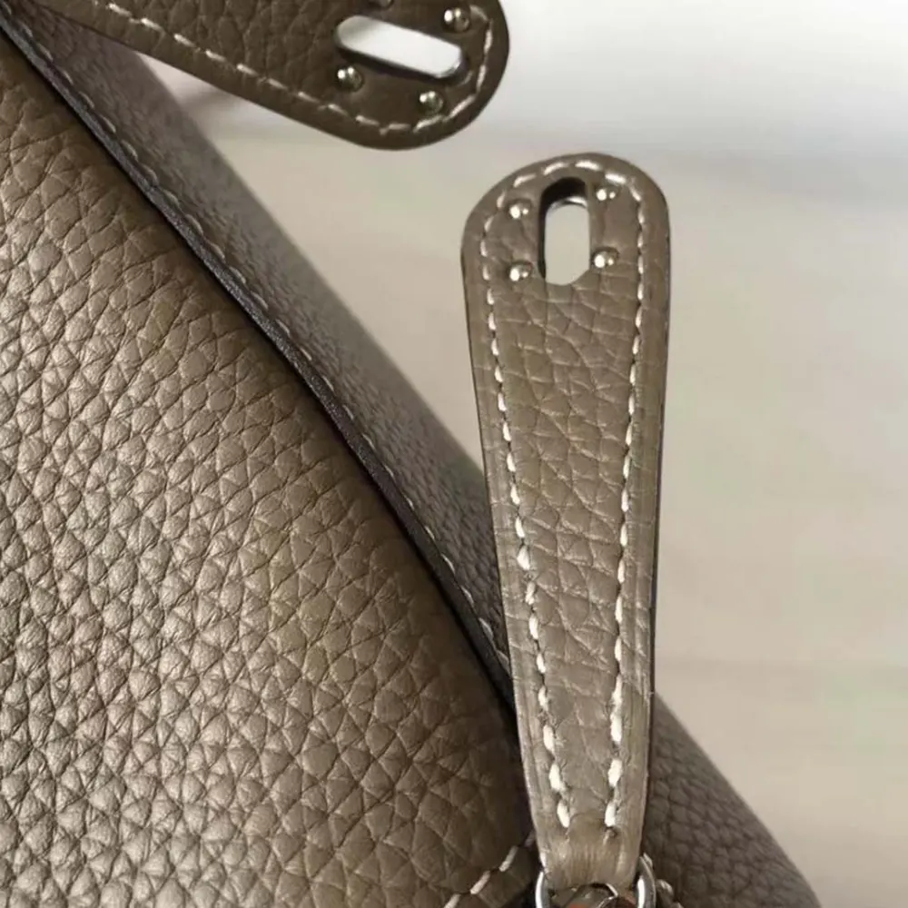 Hermes Women Lindy Mini 19 in Clemence Leather-Etoupe/Silver - image 10