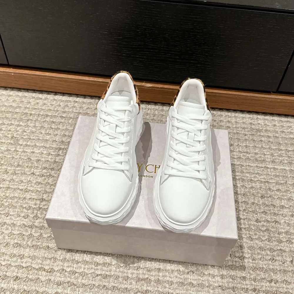 Top view showing lace-up closure of Jimmy Choo Diamond Maxi/F II trainers