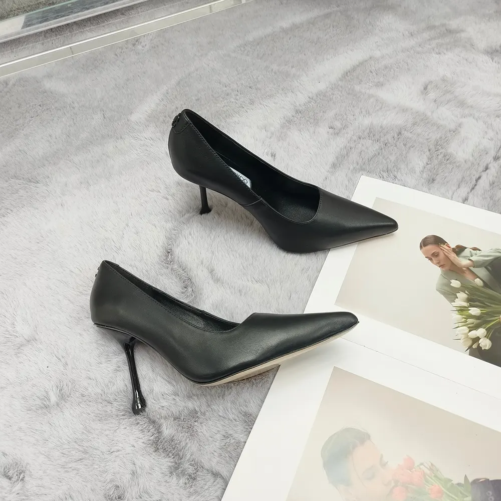 Jimmy Choo Women Ixia 80 Black Nappa Leather Pumps - image 5