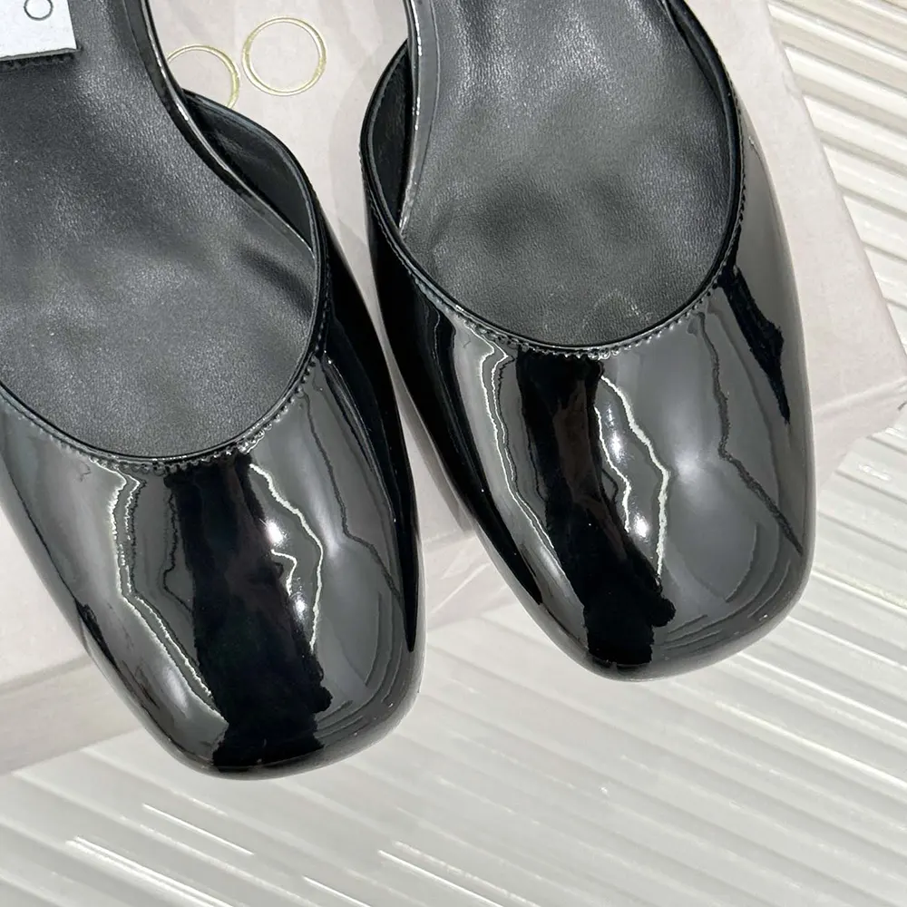 Jimmy Choo Women Pixie Block Heel 45 Black Patent Leather Pumps - image 7