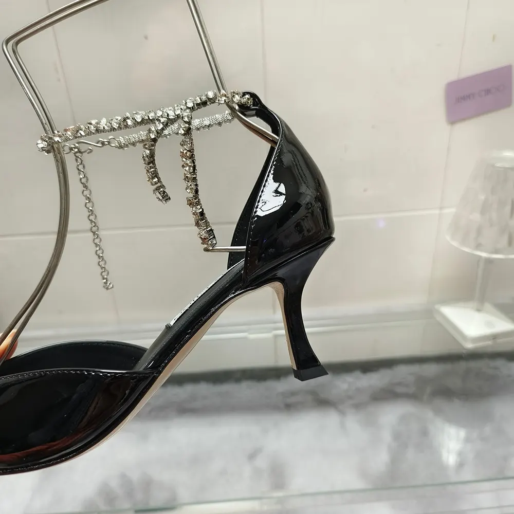 Jimmy Choo Women Stevie 50 Black Patent Leather Pumps - image 9
