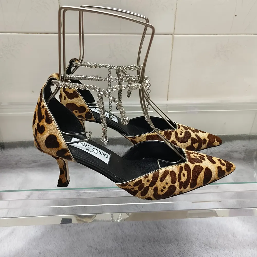 Jimmy Choo Women Stevie 50 Natural Leopard Print Pony Pumps - image 5