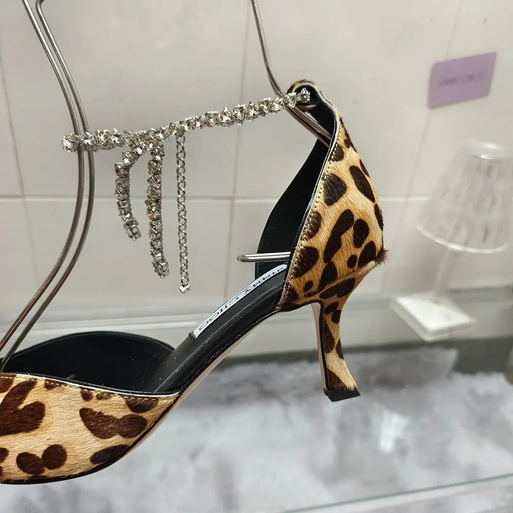 Jimmy Choo Women Stevie 50 Natural Leopard Print Pony Pumps - image 8