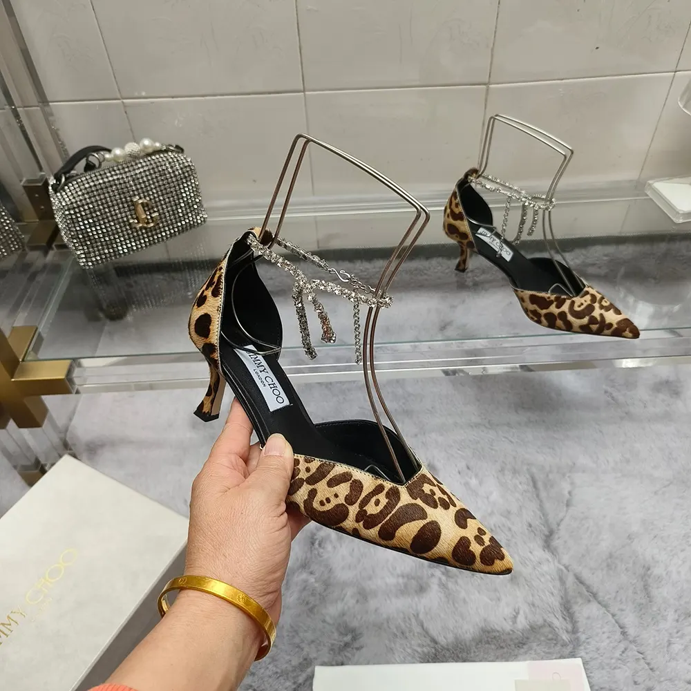 Jimmy Choo Women Stevie 50 Natural Leopard Print Pony Pumps - image 7