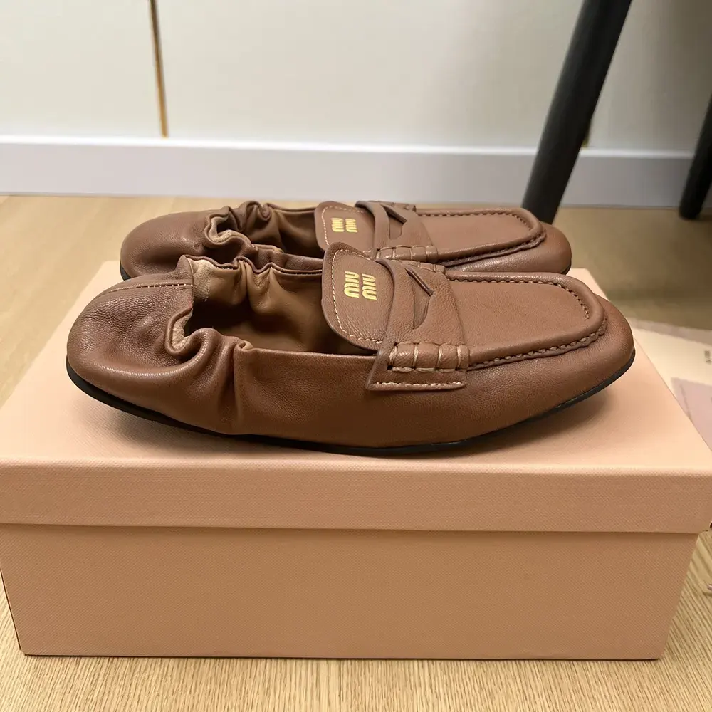 Miu Miu Women Nappa Leather Loafers-Chocalate - image 9