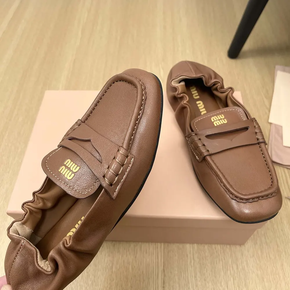 Miu Miu Women Nappa Leather Loafers-Chocalate - image 8