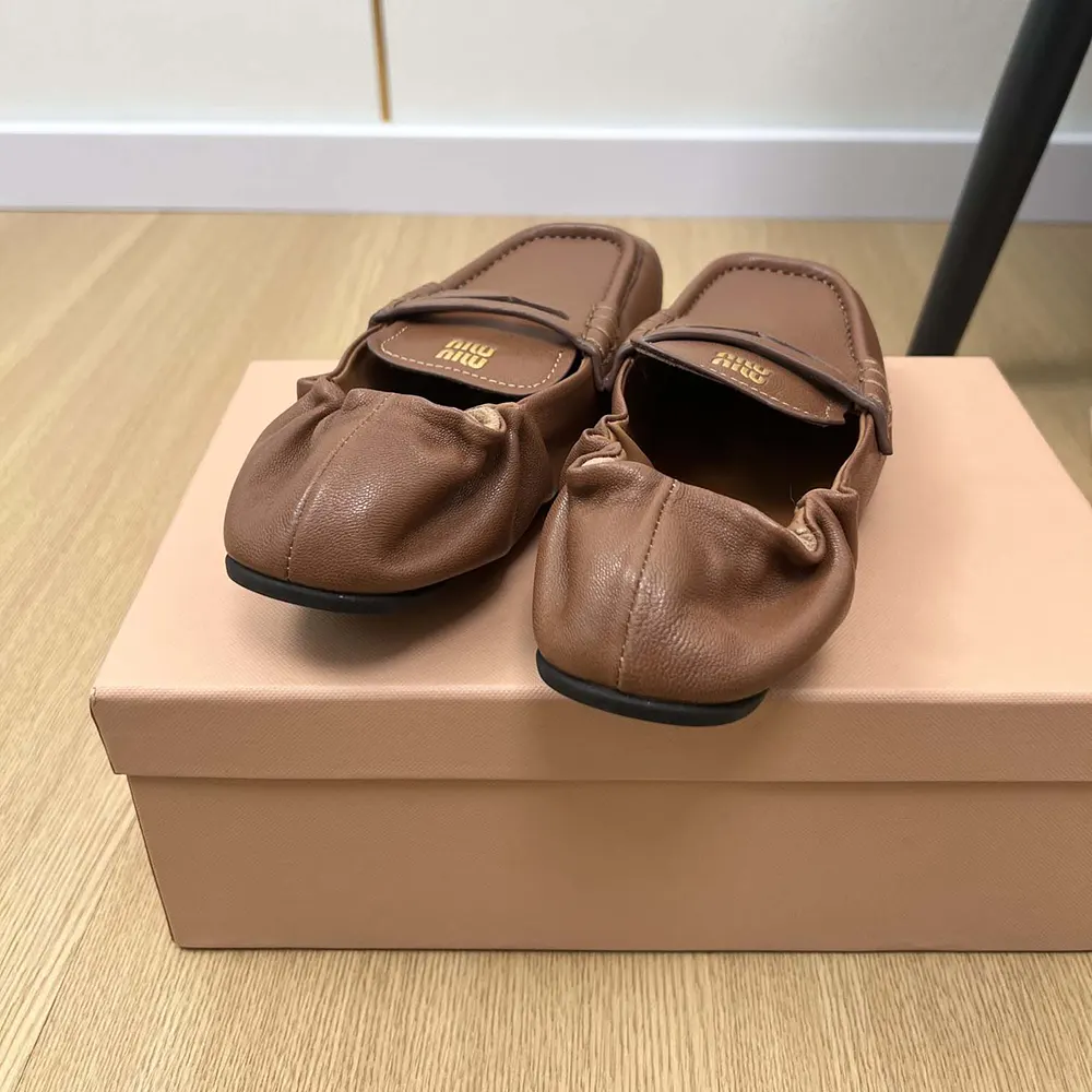 Miu Miu Women Nappa Leather Loafers-Chocalate - image 5