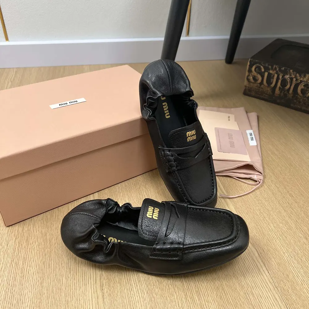 Miu Miu Women Nappa leather loafers-Black - image 5