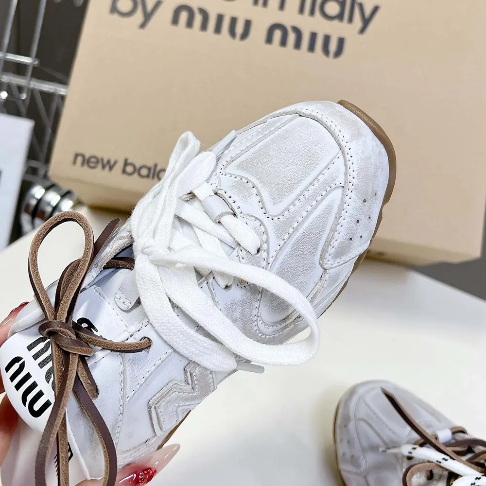 Miu Miu Women New Balance X Miu Miu 530 SL Deco Calf Leather Mules-White - image 8