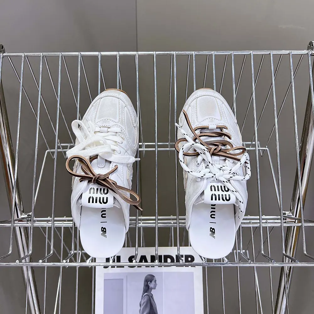 Miu Miu Women New Balance X Miu Miu 530 SL Deco Calf Leather Mules-White - image 7