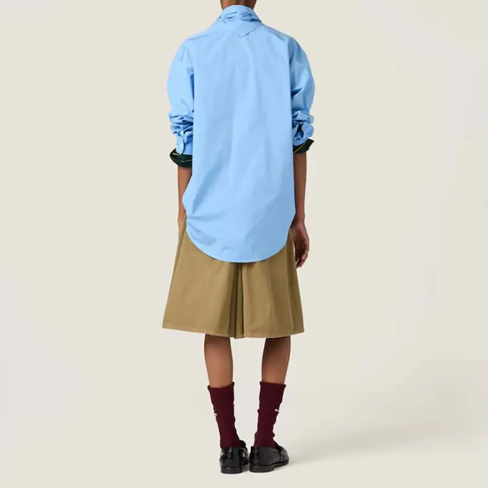 Miu Miu Women Poplin Shirt with Scarf - image 4