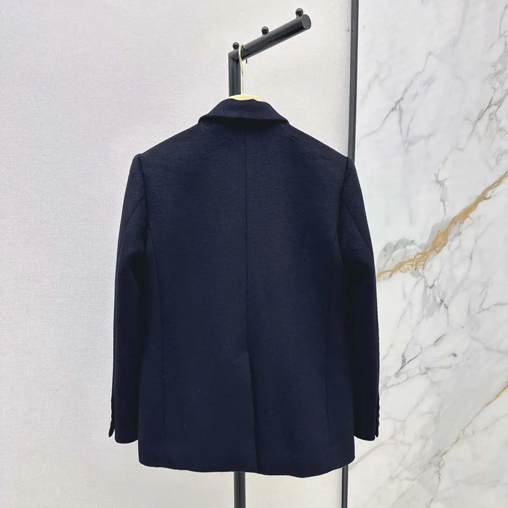 Close-up of single-breasted closure on Miu Miu Women Velour Jacket