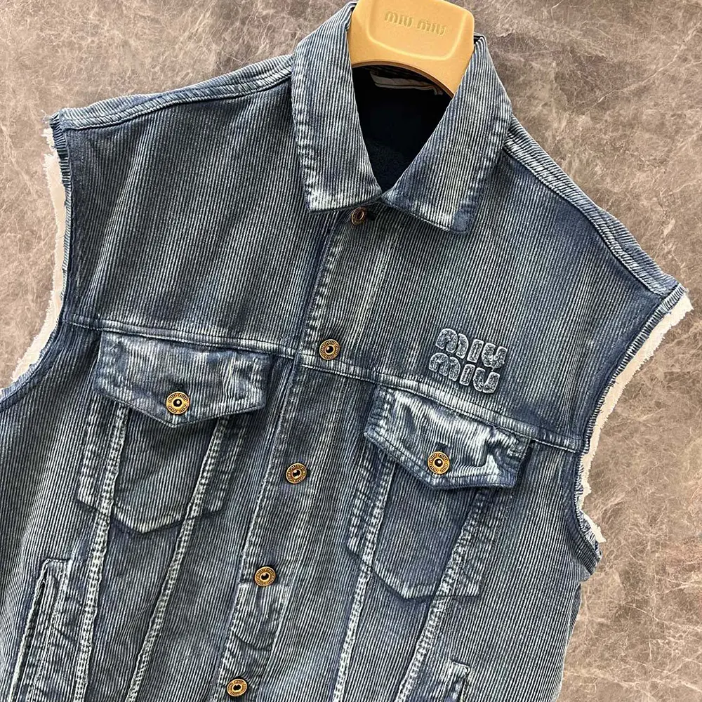 Miu Miu Women Washed Corduroy Vest - image 4