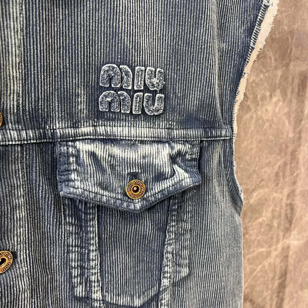 Miu Miu Women Washed Corduroy Vest - image 9