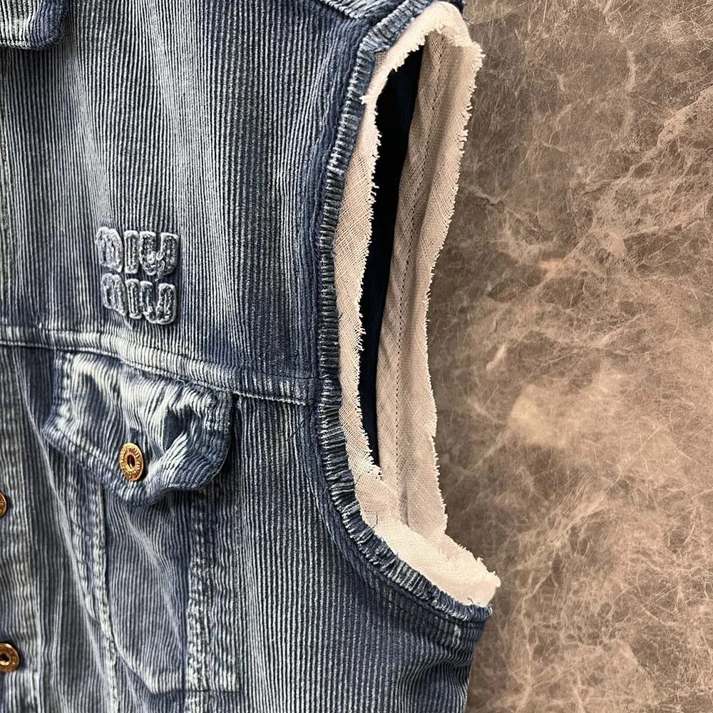 Miu Miu Women Washed Corduroy Vest - image 7