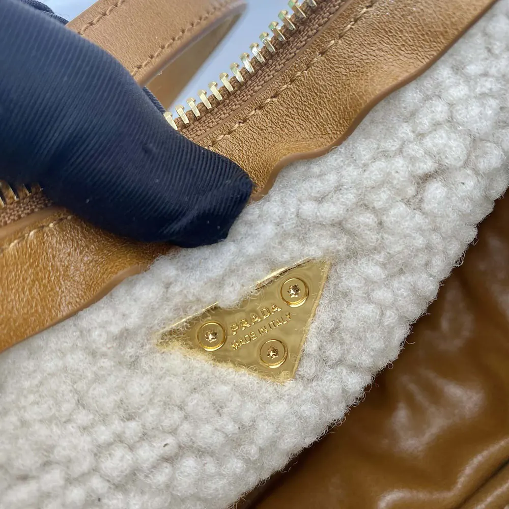 Prada Women Arqué Small Shearling Shoulder Bag - image 10