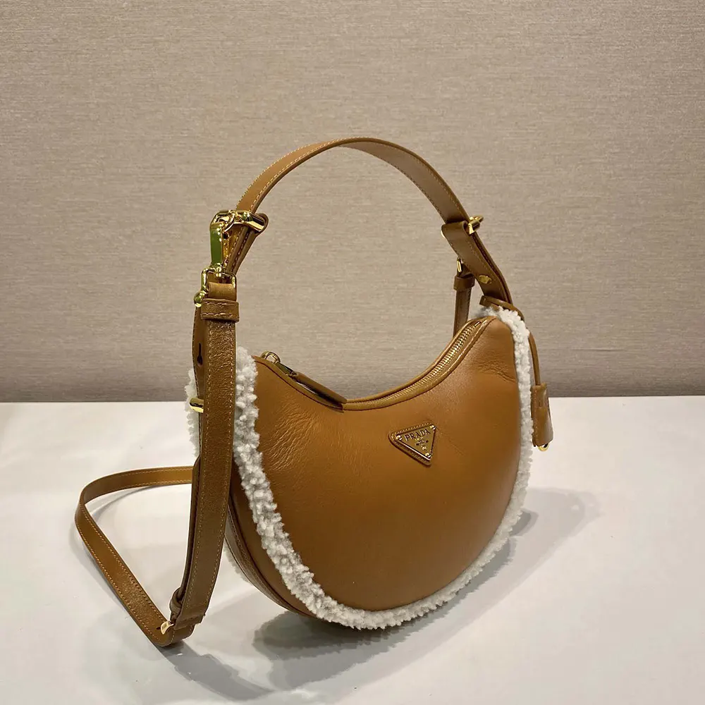Prada Women Arqué Small Shearling Shoulder Bag - image 4