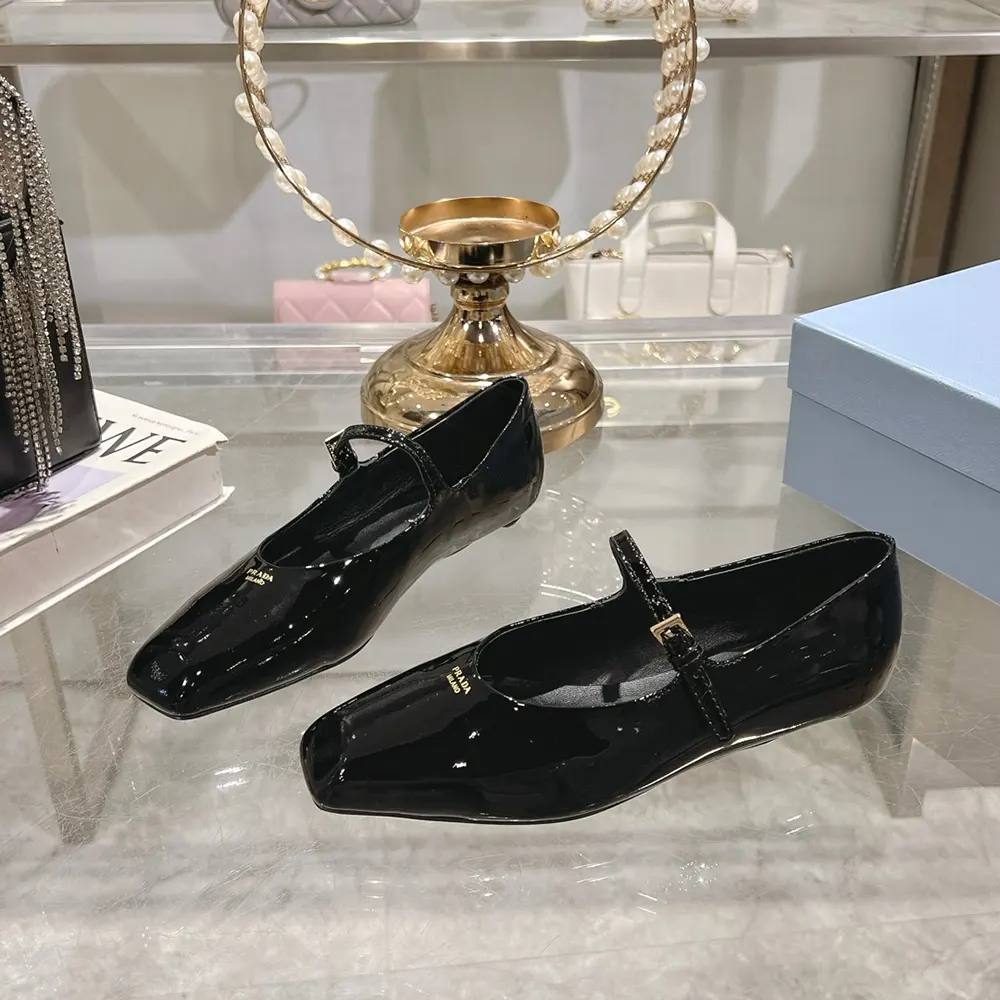 Prada Women Brushed leather Mary Jane ballerinas-Black - image 4