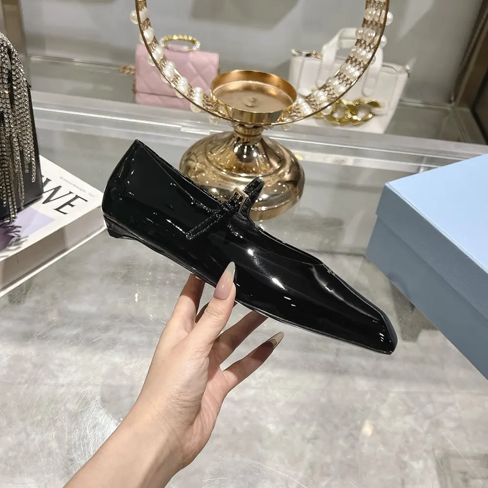 Prada Women Brushed leather Mary Jane ballerinas-Black - image 7